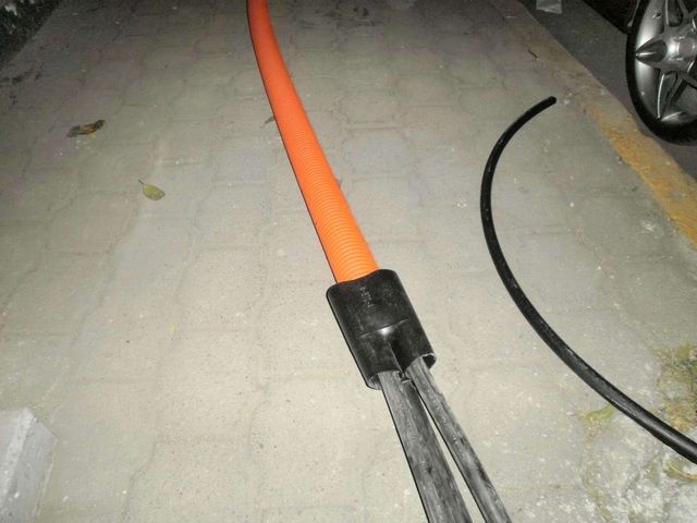 Preparación de cable en tubo pad con bota