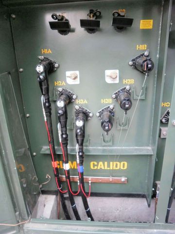 Cableado conectado a Transformador de Pedestal.